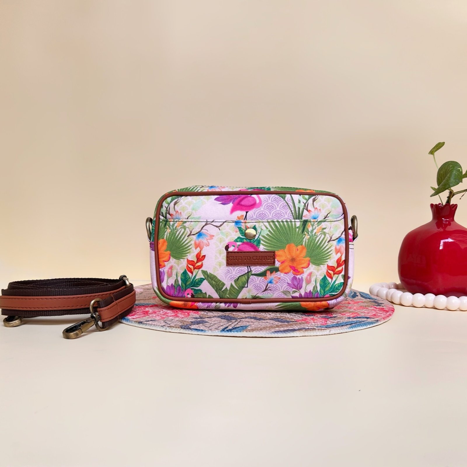Floral Whisper Printed Sling Bag - Front View - Club To Clutch
